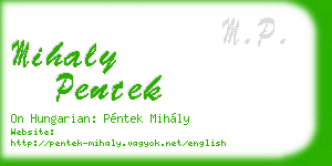 mihaly pentek business card